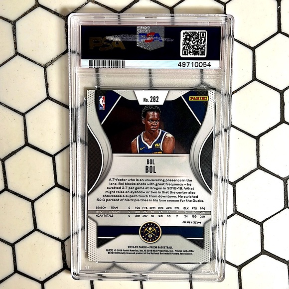 2019-20 Panini Green Prizm #282 Bol Bol Denver Nuggets RC Rookie PSA 9 MINT - Picture 2 of 3